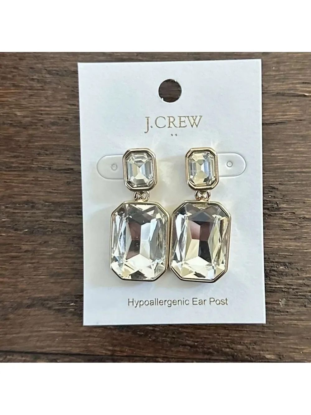 J.Crew-Crystal drop statement Earrings-New - Picture 3 of 7